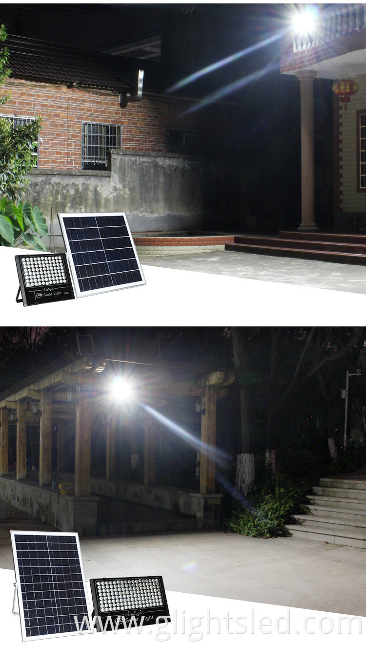 Remote control waterproof outdoor ip66 abs white 50w 100w 150w led solar floodlight